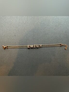 Personalized Rose Gold & Diamond EMILY Name Bracelet by EF Collection (like new)